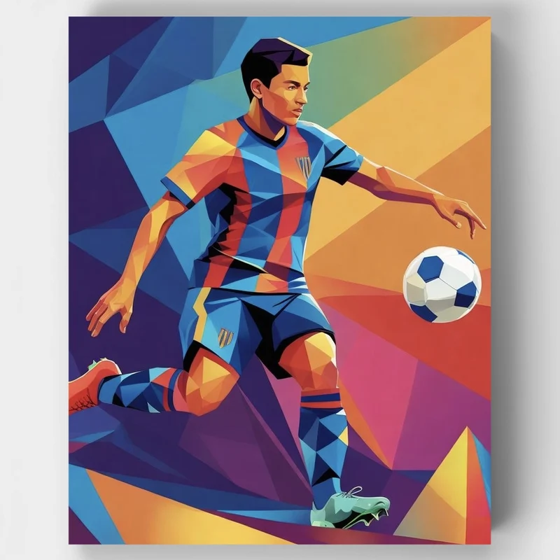 Geometric Soccer Champion - Paint by Numbers Kit