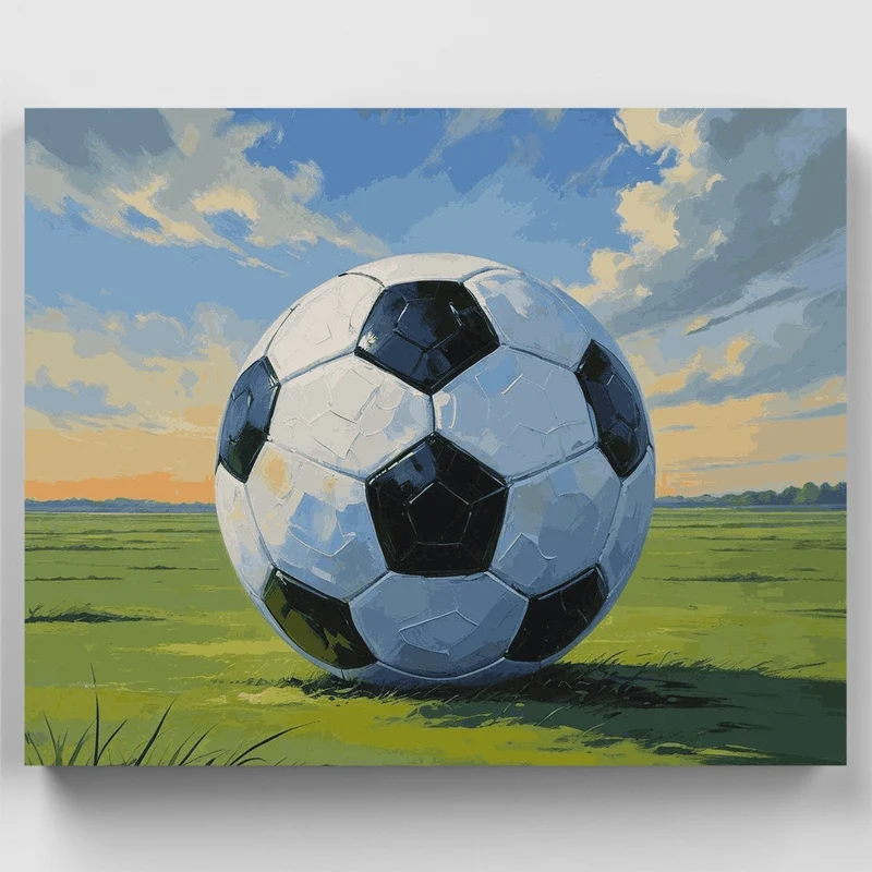 Soccer Ball at Sunset - Paint by Numbers Kit
