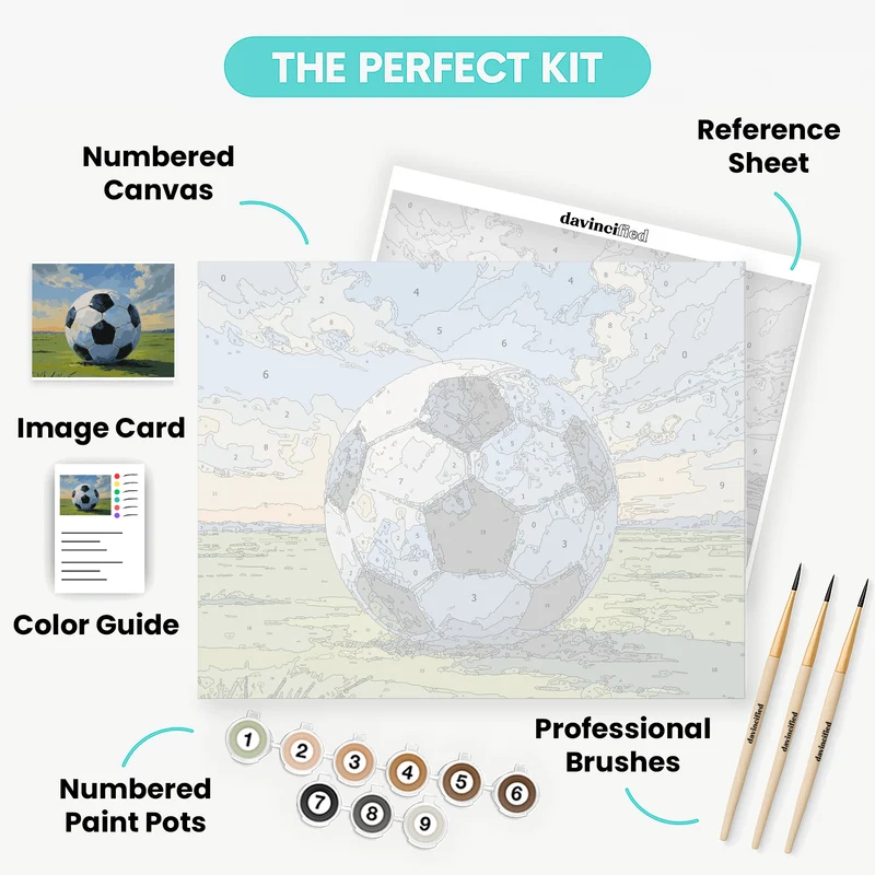 Soccer Ball at Sunset - Paint by Numbers Kit