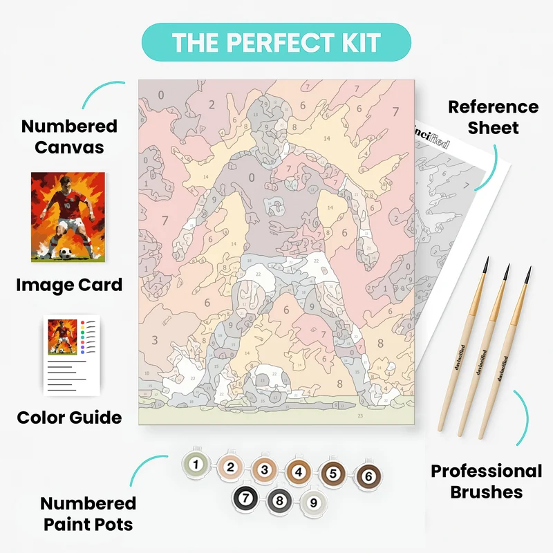 Soccer Star in Action - Paint by Numbers Kit