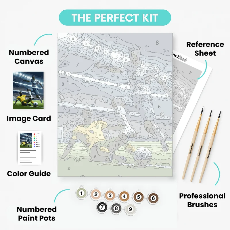 Soccer Sliding Tackle - Paint by Numbers Kit