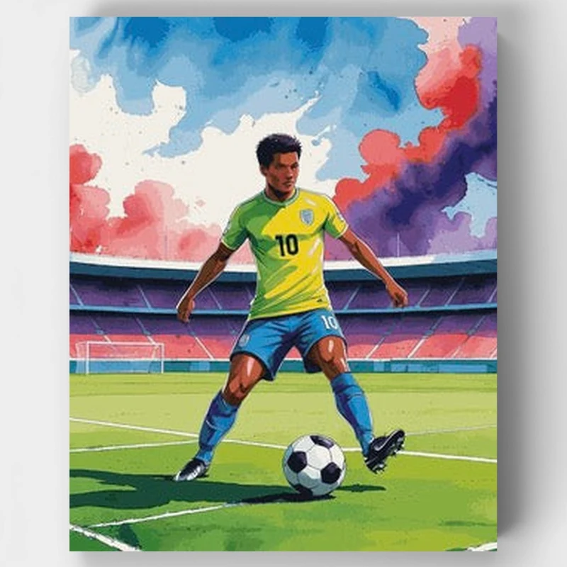 Brazilian Soccer Star - Paint by Numbers Kit