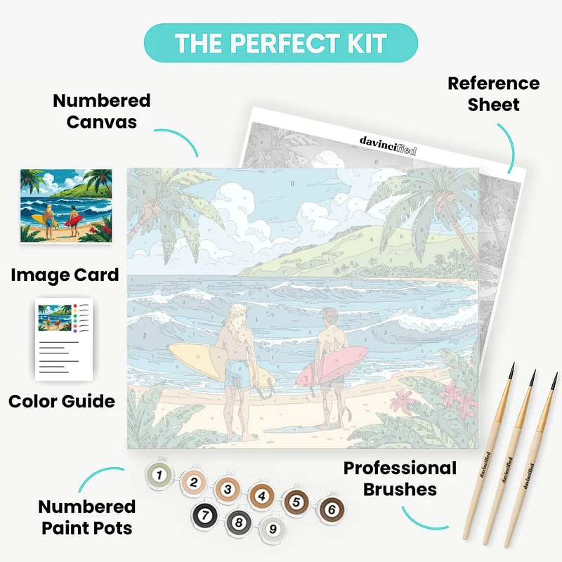 Paradise Surf Watchers - Paint by Numbers Kit