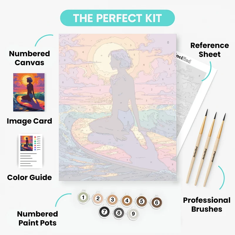 Ocean Waves Surfer Girl - Paint by Numbers Kit