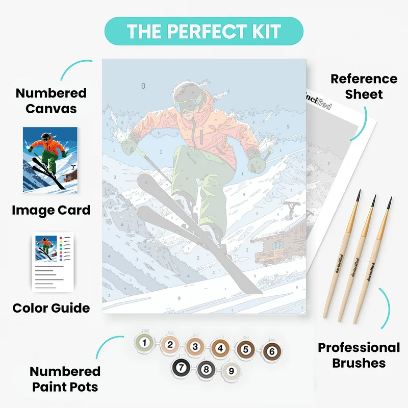 Powder Snow Ski Jump - Paint by Numbers Kit