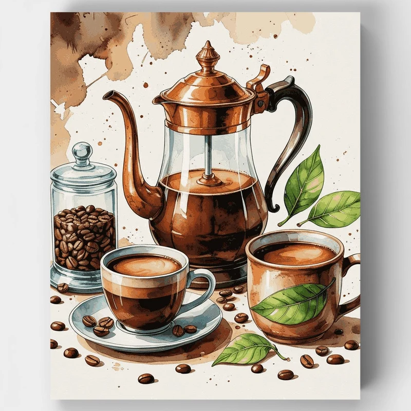 Vintage Coffee Still Life - Paint by Numbers Kit