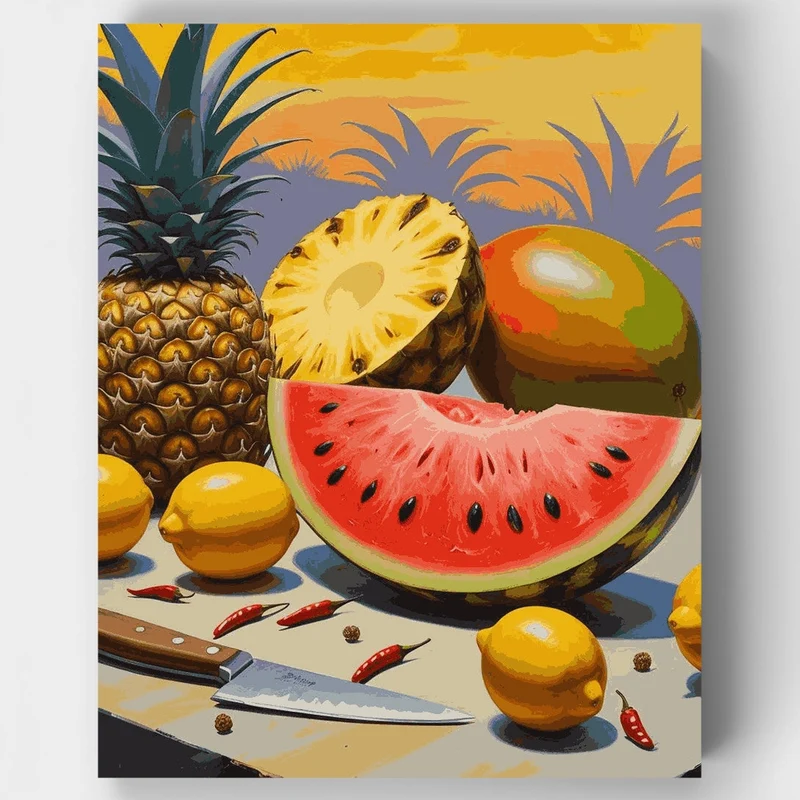 Tropical Fruit Fiesta - Paint by Numbers Kit