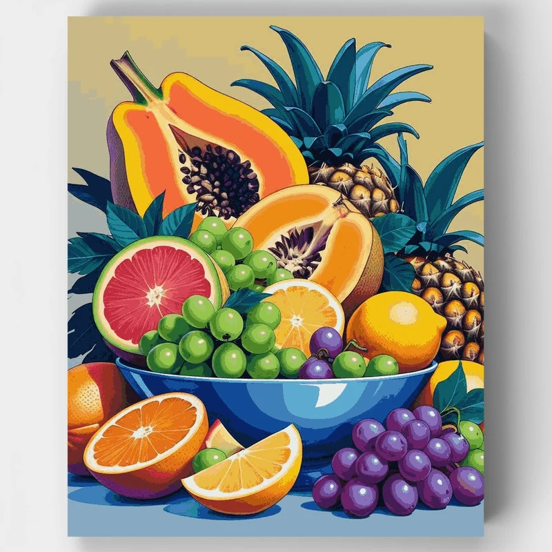 Tropical Fruit Bowl - Paint by Numbers Kit