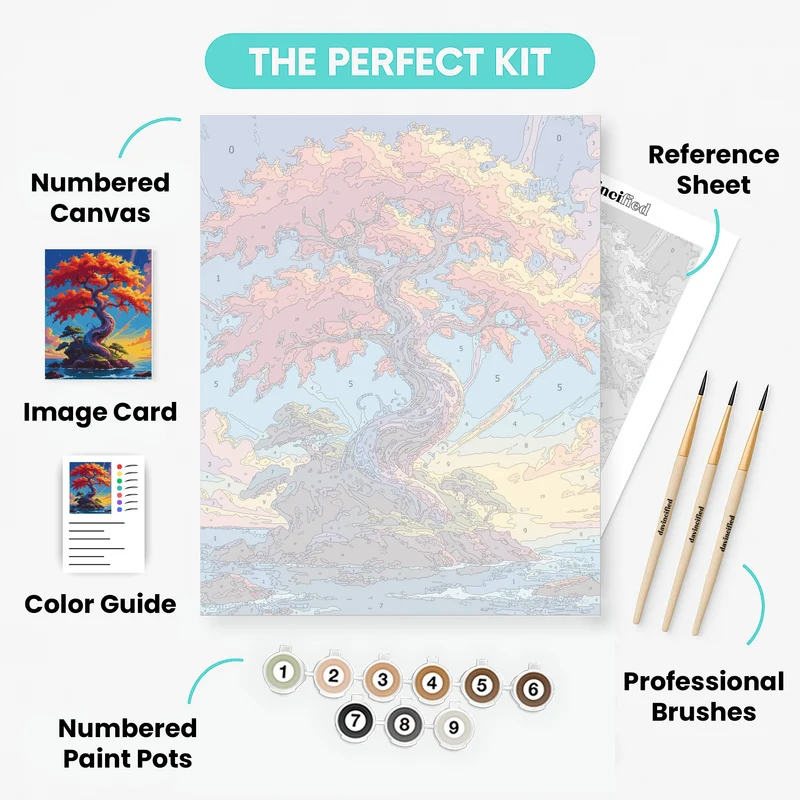 Mystical Tree at Sunset - Paint by Numbers Kit