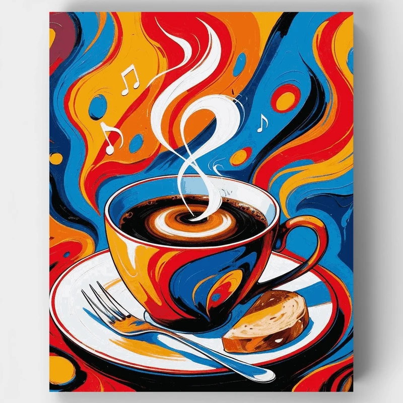 Musical Coffee Vibes - Paint by Numbers Kit