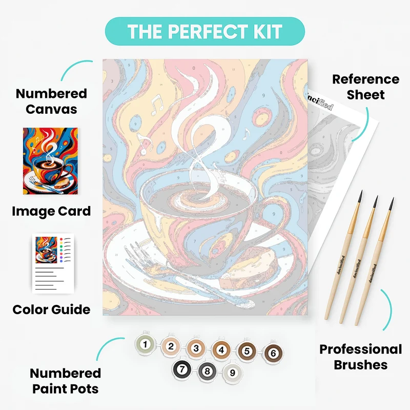 Musical Coffee Vibes - Paint by Numbers Kit