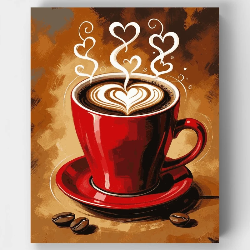 Love Coffee Art - Paint by Numbers Kit