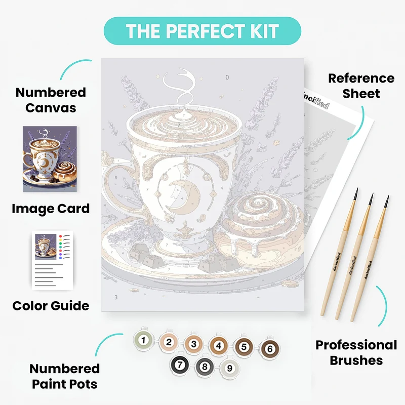 Magical Coffee and Pastry - Paint by Numbers Kit