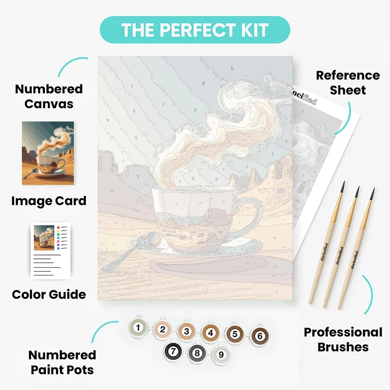 Desert Coffee Serenity - Paint by Numbers Kit