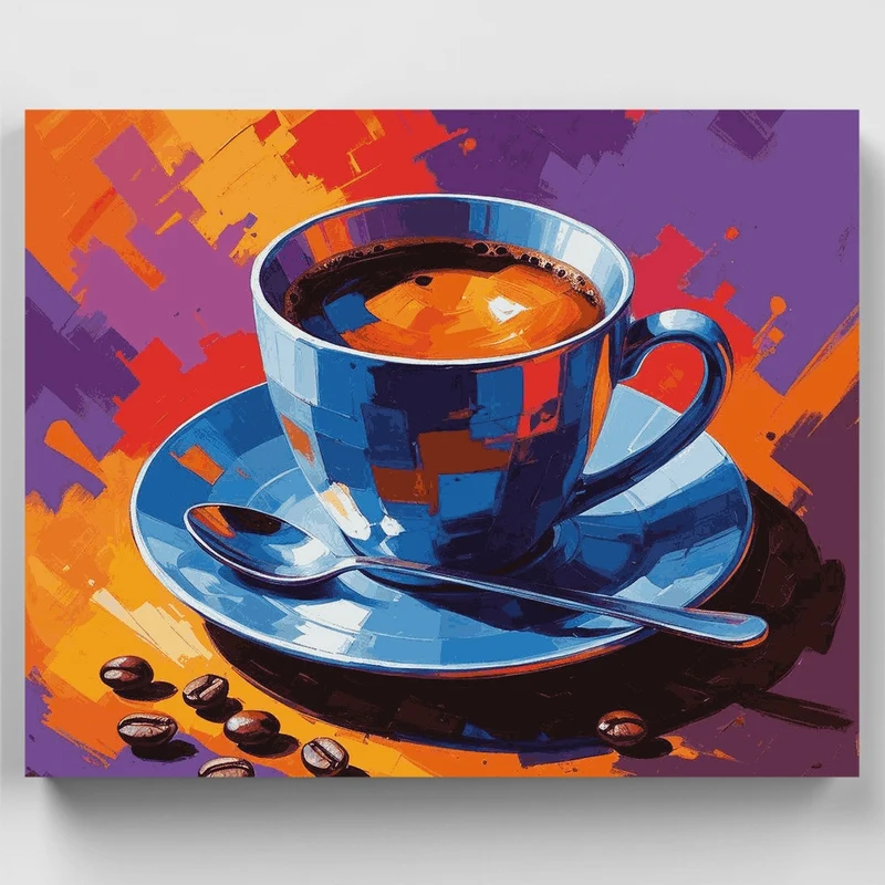 Coffee and Beans - Paint by Numbers Kit