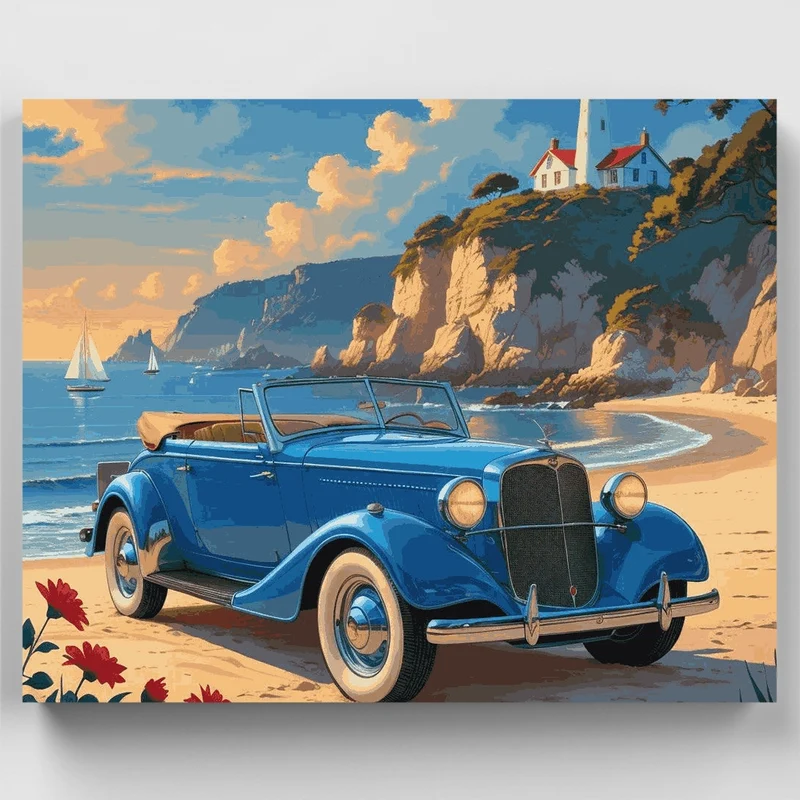 Coastal Classic Car - Paint by Numbers Kit