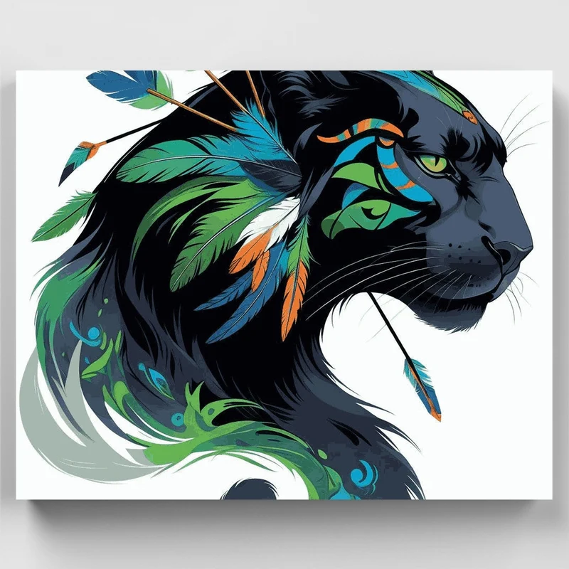 Mystical Black Panther - Paint by Numbers Kit