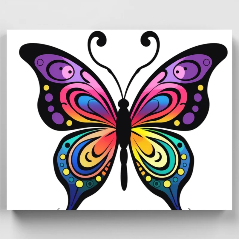 Rainbow Butterfly - Paint by Numbers Kit