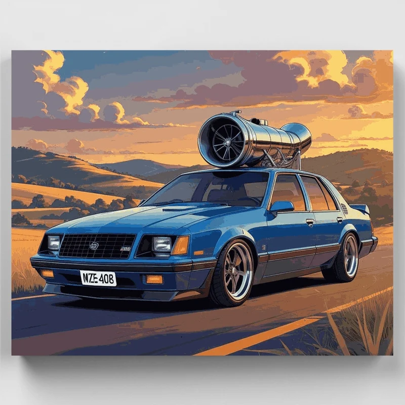 Turbo Sunset Cruiser - Paint by Numbers Kit