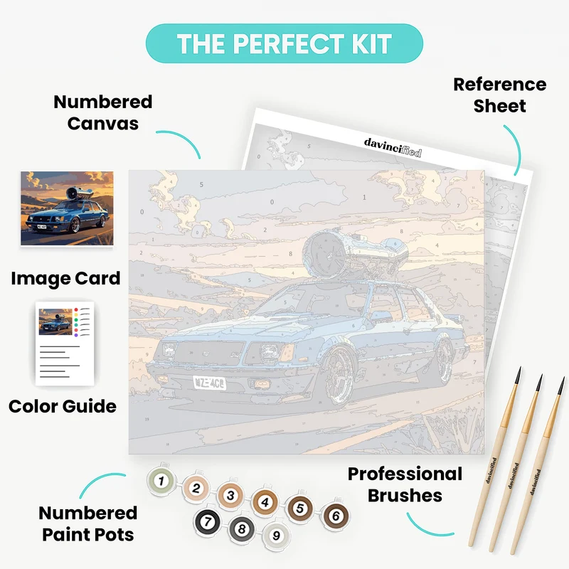 Turbo Sunset Cruiser - Paint by Numbers Kit