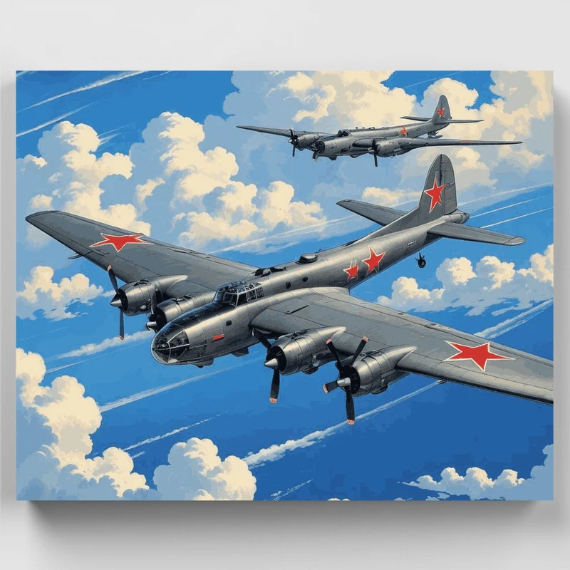 Soviet Bomber Formation - Paint by Numbers Kit