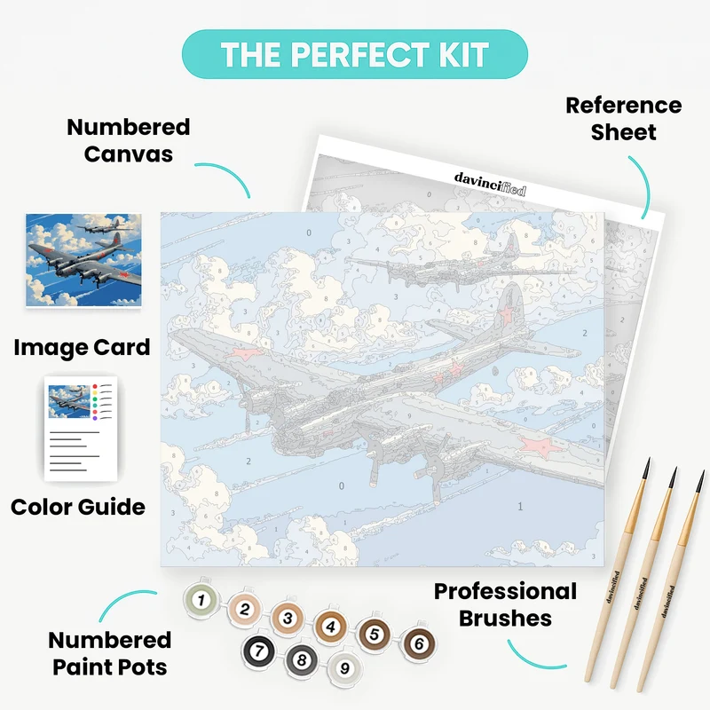 Soviet Bomber Formation - Paint by Numbers Kit