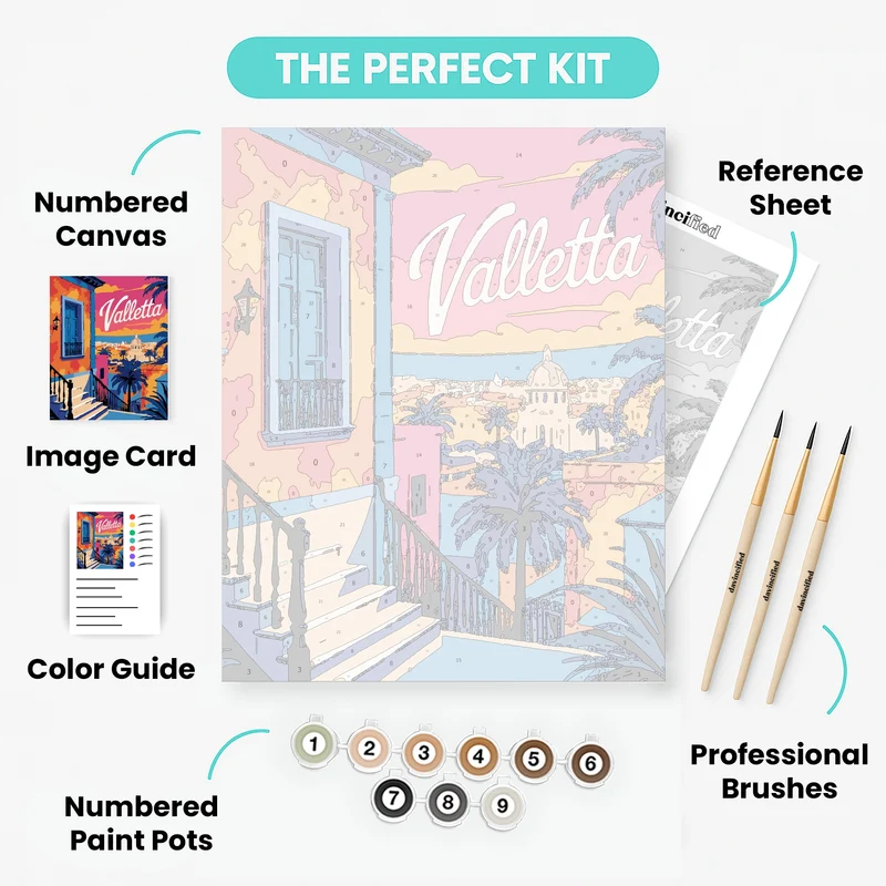 Valletta Mediterranean Sunset - Paint by Numbers Kit