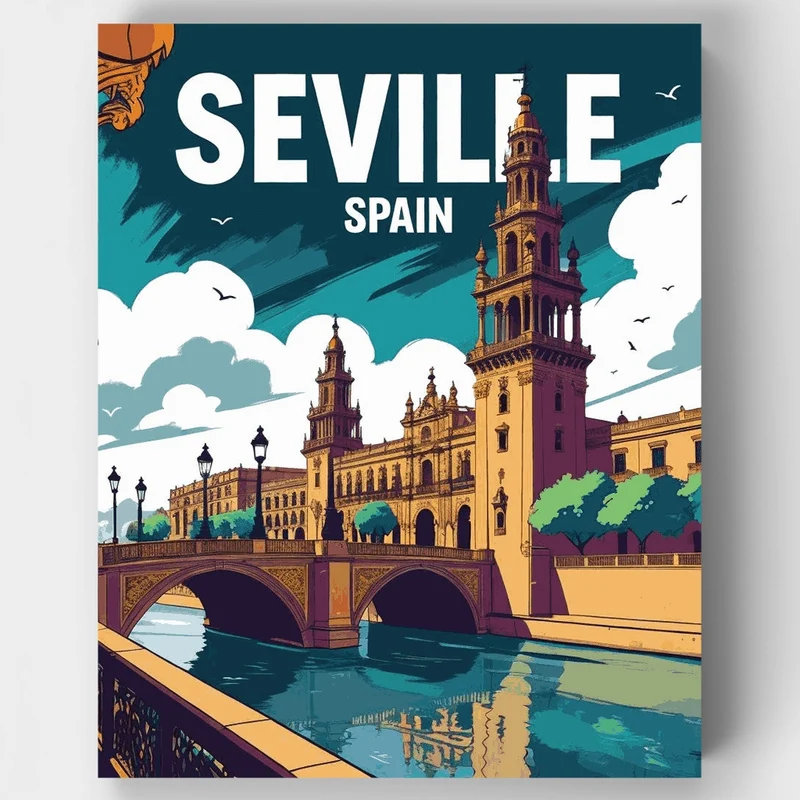 Seville Plaza España - Paint by Numbers Kit