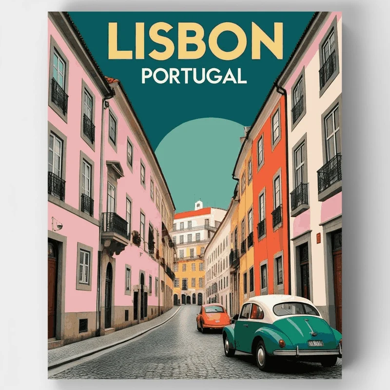 Colorful Lisbon Street - Paint by Numbers Kit