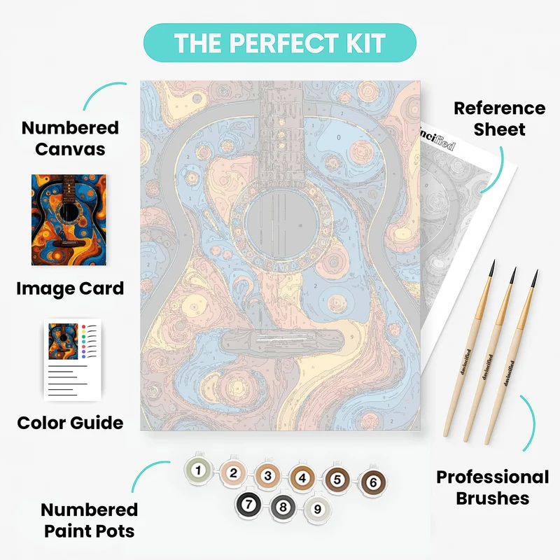 Starry Night Guitar - Paint by Numbers Kit