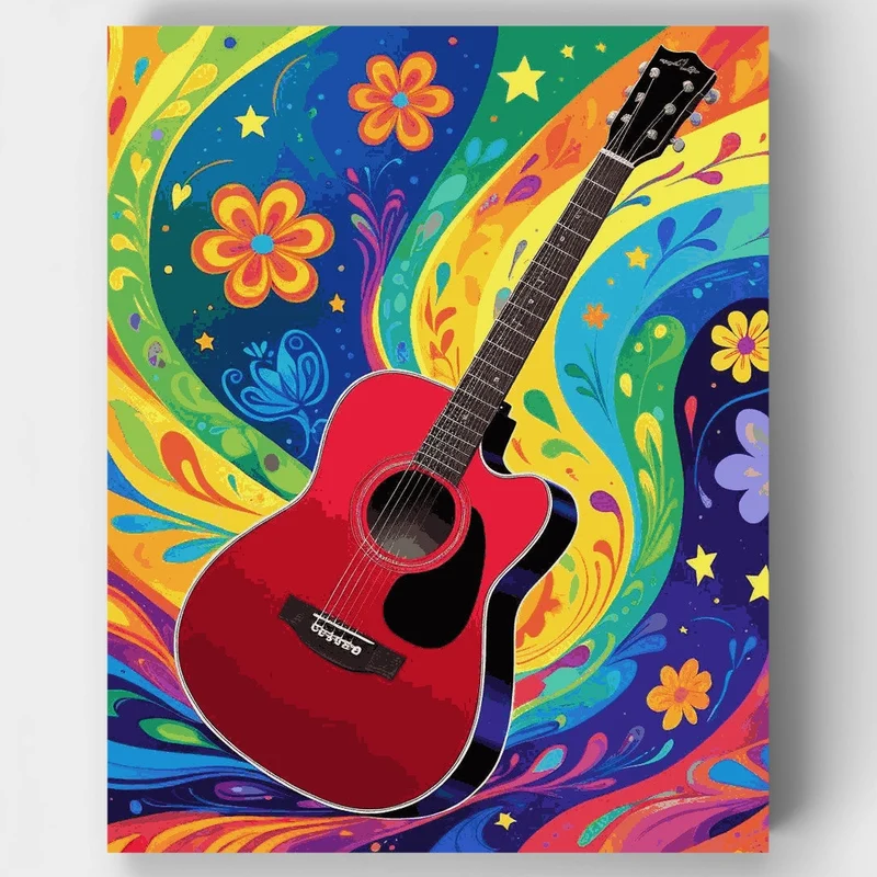 Psychedelic Guitar Dreams - Paint by Numbers Kit