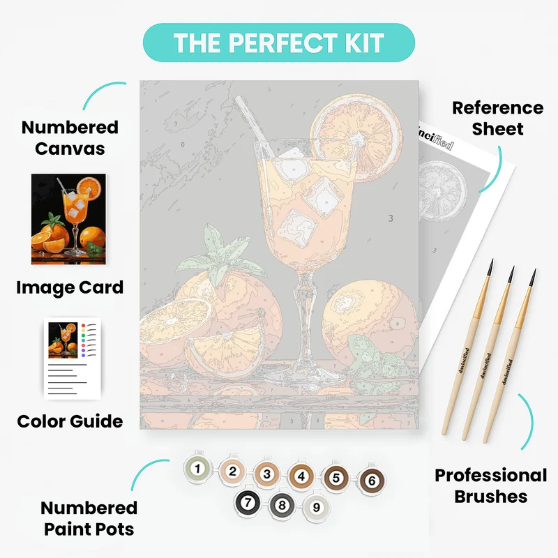 Orange Citrus Cocktail - Paint by Numbers Kit