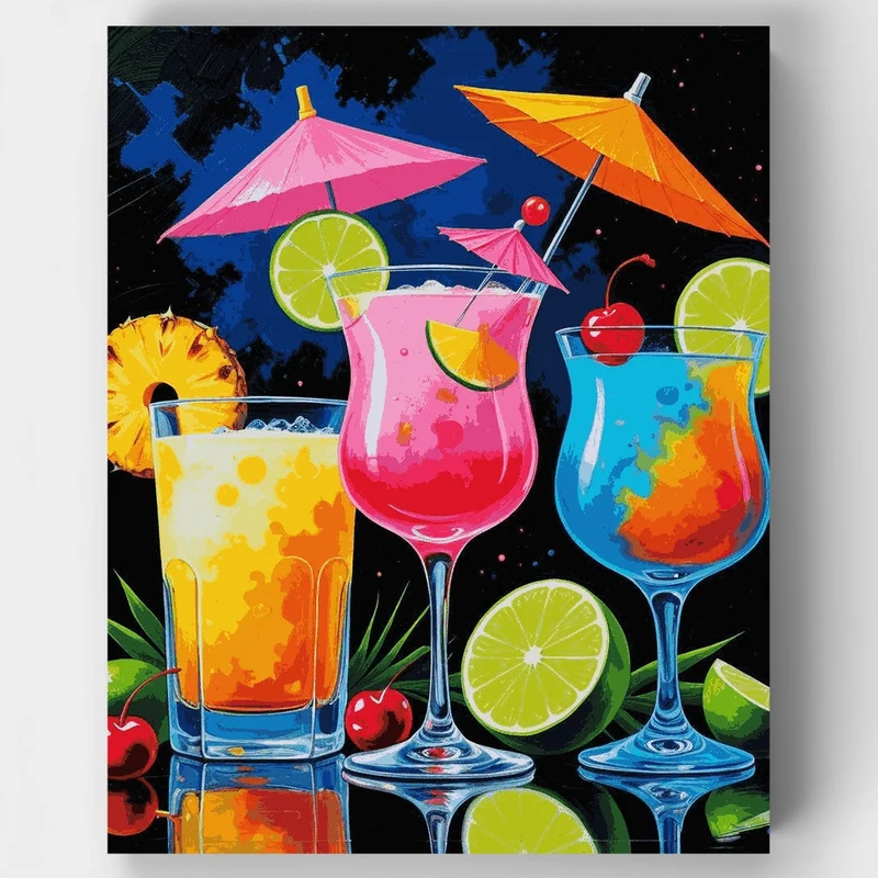 Tropical Cocktails Paradise - Paint by Numbers Kit