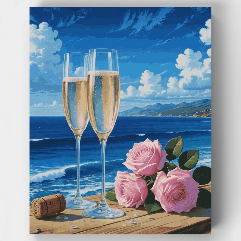 Champagne by the Sea - Paint by Numbers Kit