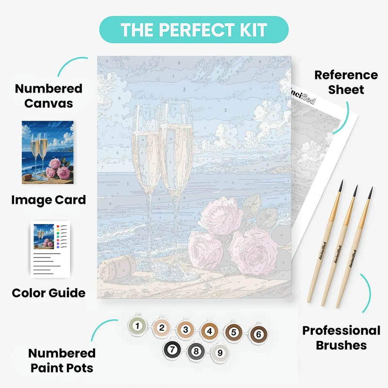 Champagne by the Sea - Paint by Numbers Kit