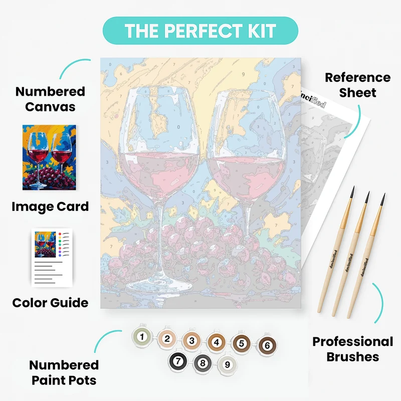 Wine and Grapes - Paint by Numbers Kit