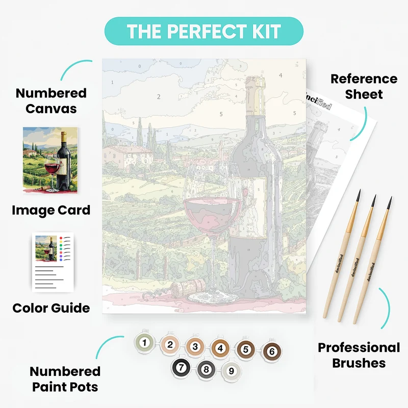 Tuscan Wine and Vineyard - Paint by Numbers Kit