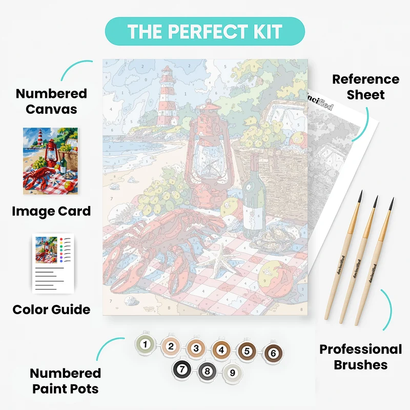 New England Seafood Picnic - Paint by Numbers Kit