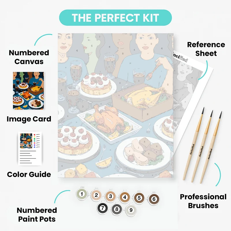 Festive Dinner Gathering - Paint by Numbers Kit