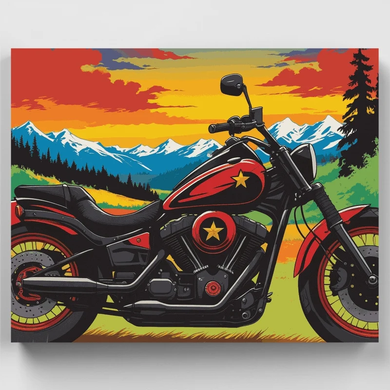 Mountain Cruiser at Sunset - Paint by Numbers Kit