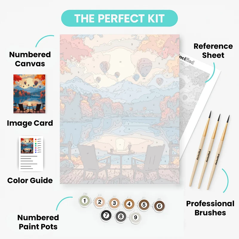 Autumn Lake Serenity View - Paint by Numbers Kit