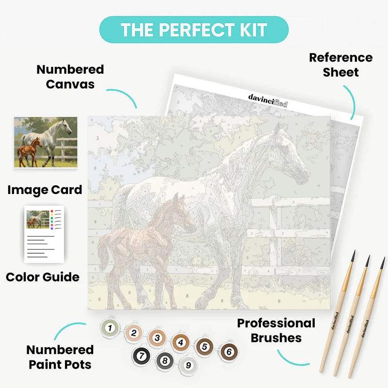 Mare and Foal - Paint by Numbers Kit
