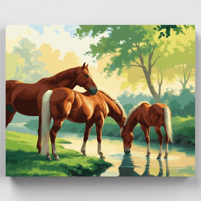 Horses by the River - Paint by Numbers Kit