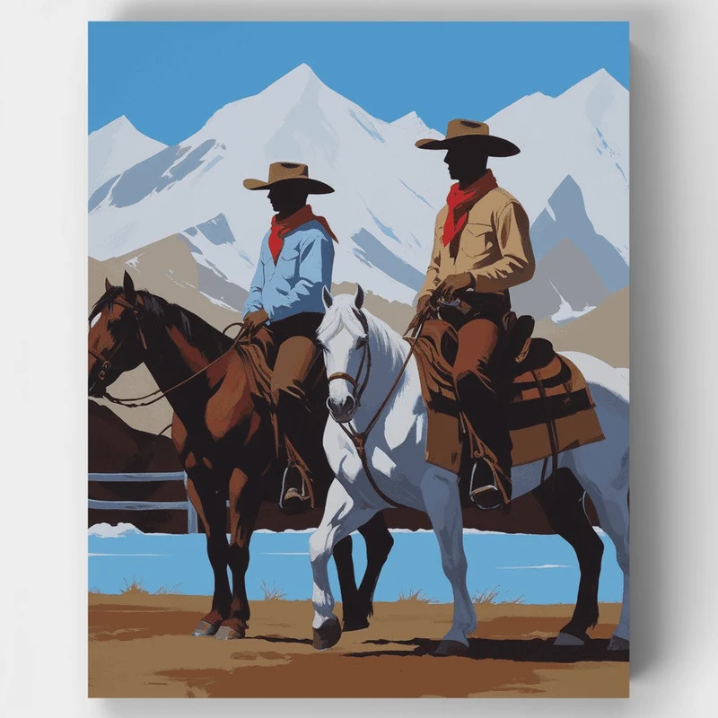 Cowboys in the Mountains - Paint by Numbers Kit