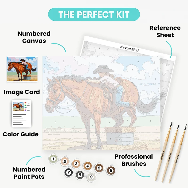 Mounting the Horse - Paint by Numbers Kit