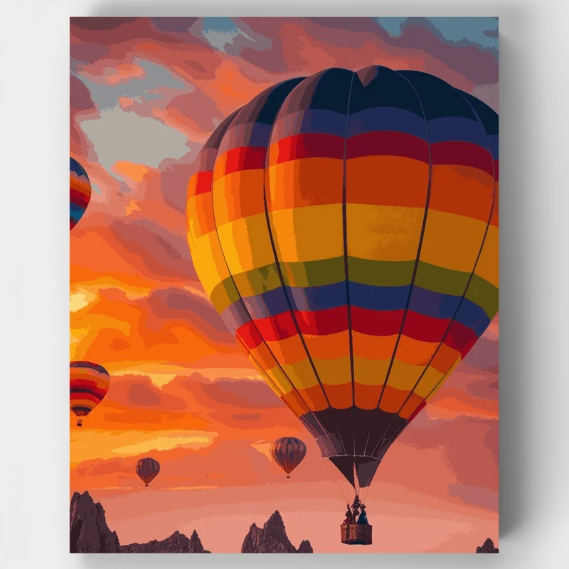 Sunset Hot Air Balloons - Paint by Numbers Kit