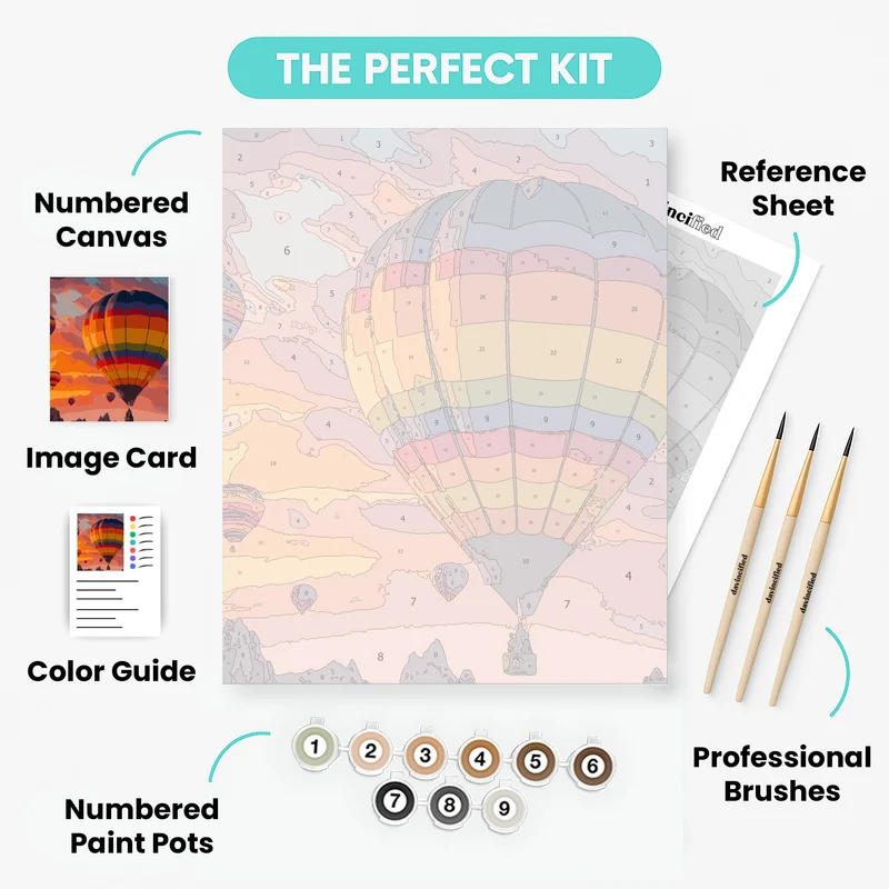 Sunset Hot Air Balloons - Paint by Numbers Kit