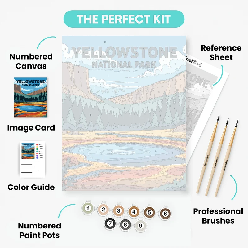 Yellowstone Grand Prismatic Spring - Paint by Numbers Kit
