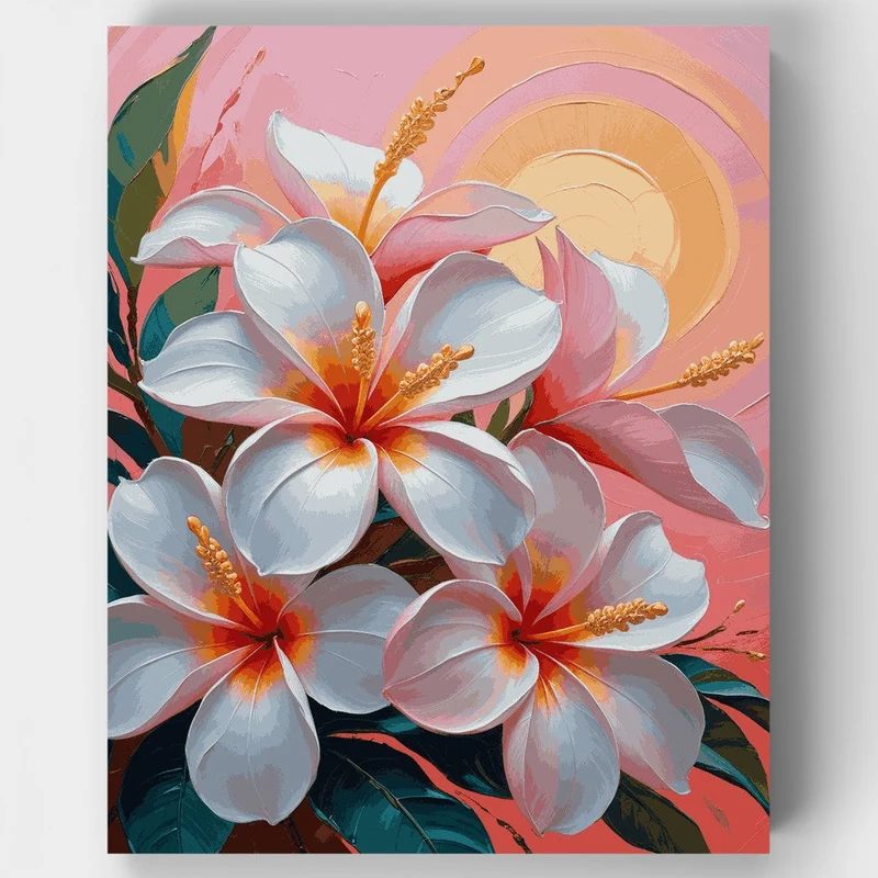 Tropical Hibiscus Sunset - Paint by Numbers Kit