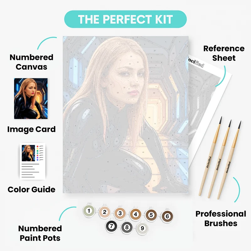 Sci-Fi Heroine - Custom Paint by Numbers Kit